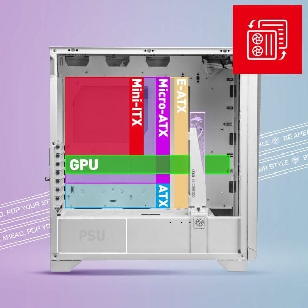 MSI GUNGNIR 300R ARGB Airflow Beyaz Kasa a6