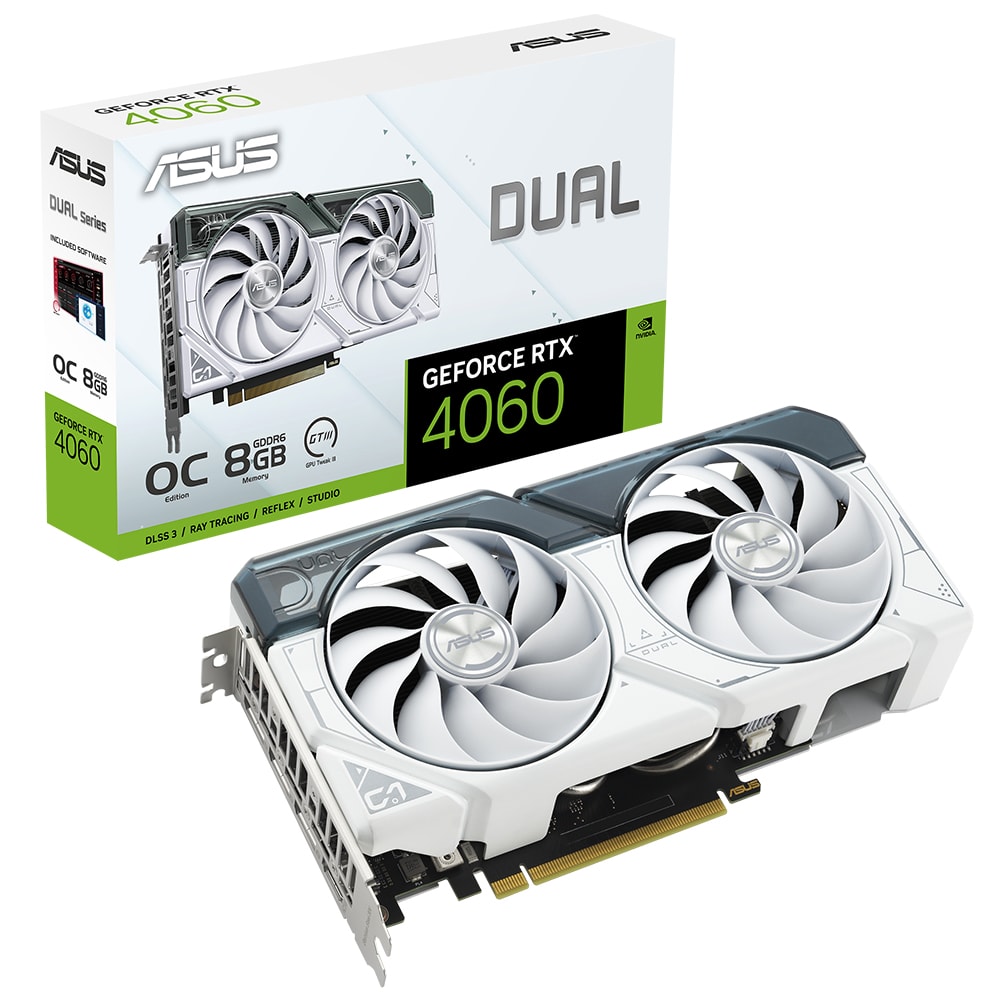 Asus Dual Geforce Rtx 4060 Oc 8gb Gddr6 128 Bit Beyaz Dlss 3 Ekran Karti