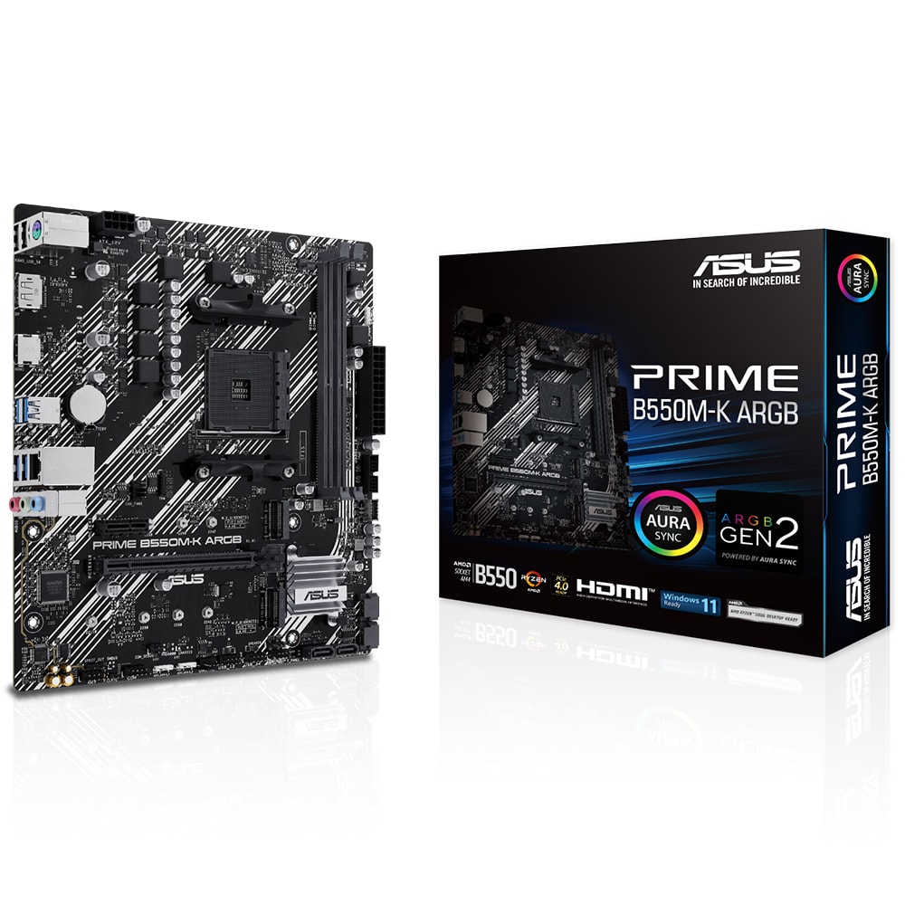 Asus Prime B550m K Argb 5100mhz Oc Ddr4 Soket Am4 M 2 Hdmi Matx Anakart