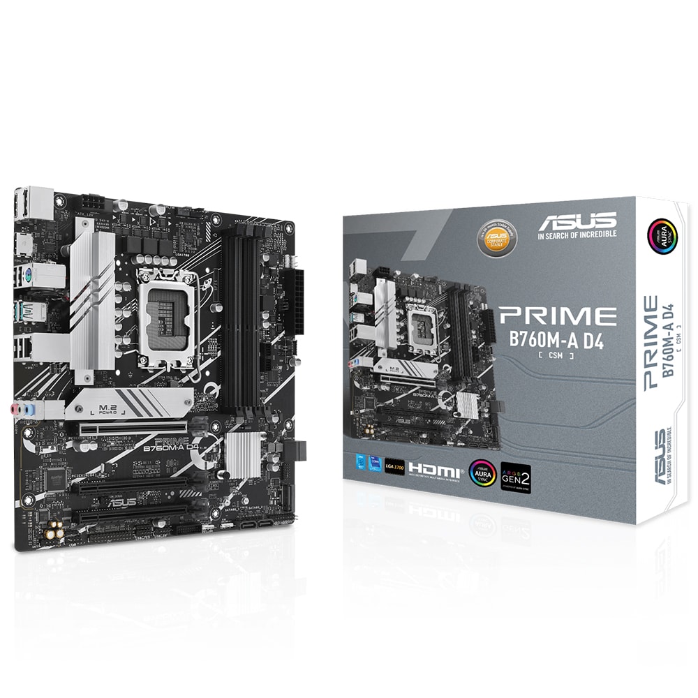 Asus Prime B760m A D4 Csm 5333mhz Oc Ddr4 Soket 1700 M 2 Hdmi Dp Matx Anakart