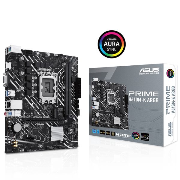 Asus Prime H610m K Argb 5600mhz Ddr5 Soket 1700 M 2 Hdmi Matx Anakart 1