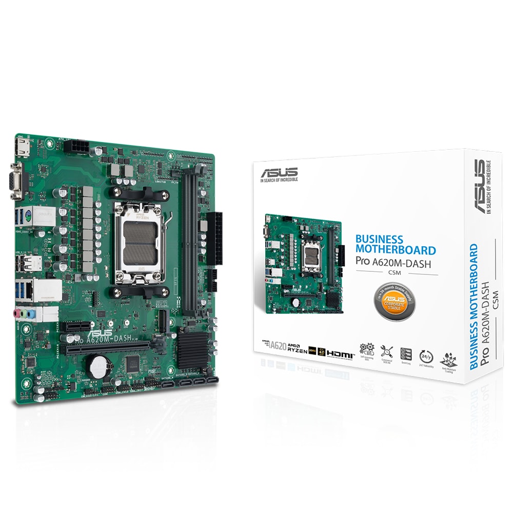 Asus Pro A620m Dash Csm 7200mhz Oc Ddr5 Soket Am5 M 2 Hdmi Matx Anakart 1