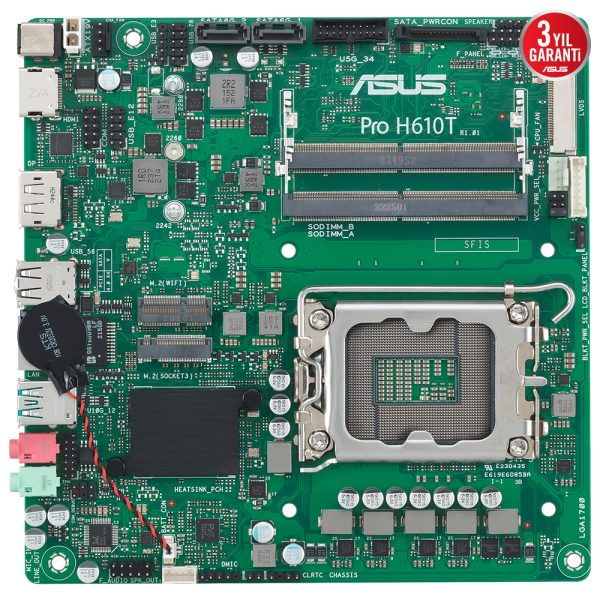 Asus Pro H610t Csm 5600mhz Ddr5 Soket 1700 M 2 Hdmi Dp Mini Itx Anakart 2