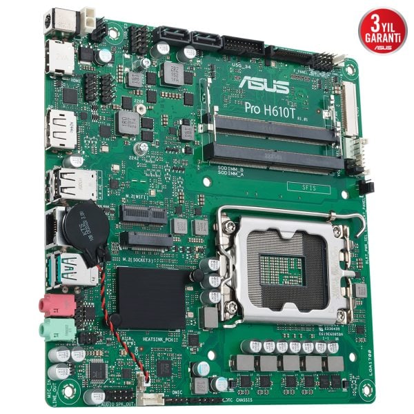 Asus Pro H610t Csm 5600mhz Ddr5 Soket 1700 M 2 Hdmi Dp Mini Itx Anakart 4