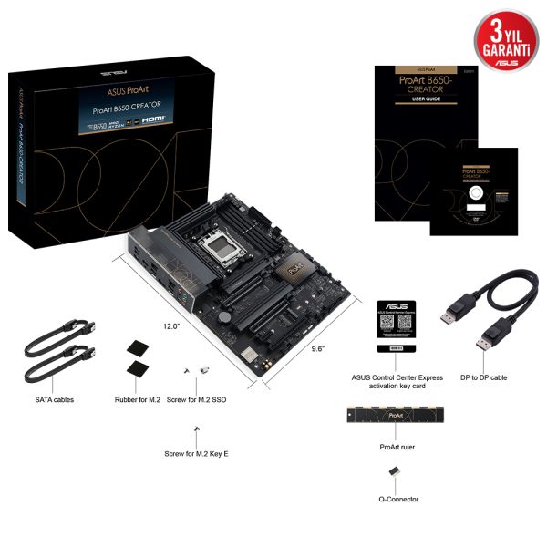 Asus Proart B650 Creator 6400mhz Oc Ddr5 Soket Am5 M 2 Hdmi Type C Atx Anakart 6