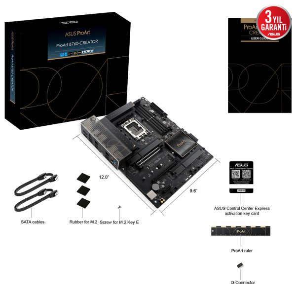 Asus Proart B760 Creator 7200mhz Oc Ddr5 Soket 1700 M 2 Hdmi Dp Atx Anakart 6