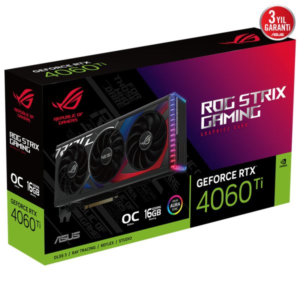 Asus Rog Strix Geforce Rtx 4060 Ti 16gb Gddr6 128 Bit Dlss 3 Ekran Karti 7