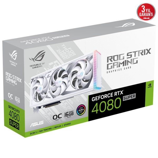 Asus Rog Strix Geforce Rtx 4080 Super Oc 16gb Gddr6x 256 Bit Dlss 3 Beyaz Ekran Karti 13