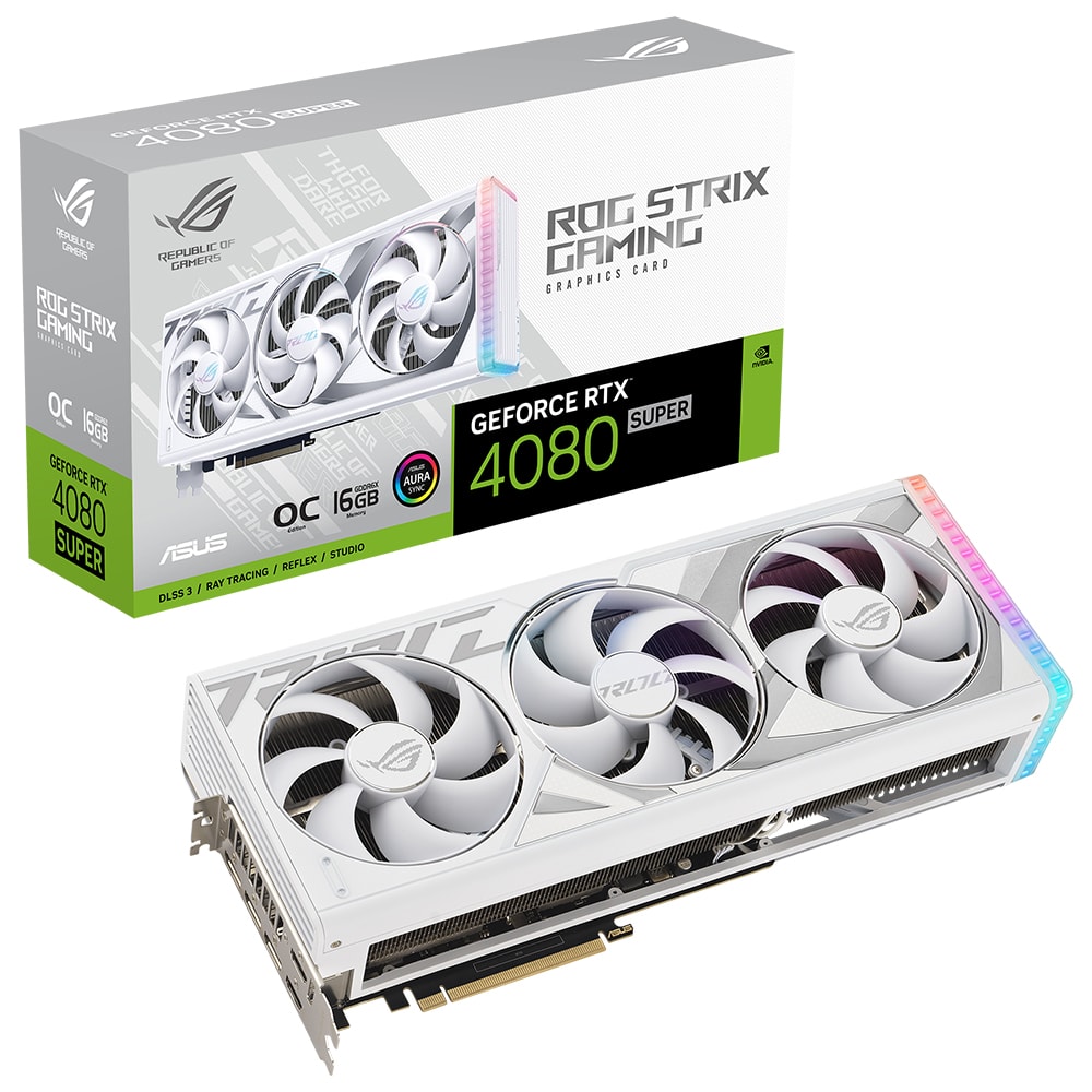 Asus Rog Strix Geforce Rtx 4080 Super Oc 16gb Gddr6x 256 Bit Dlss 3 Beyaz Ekran Karti