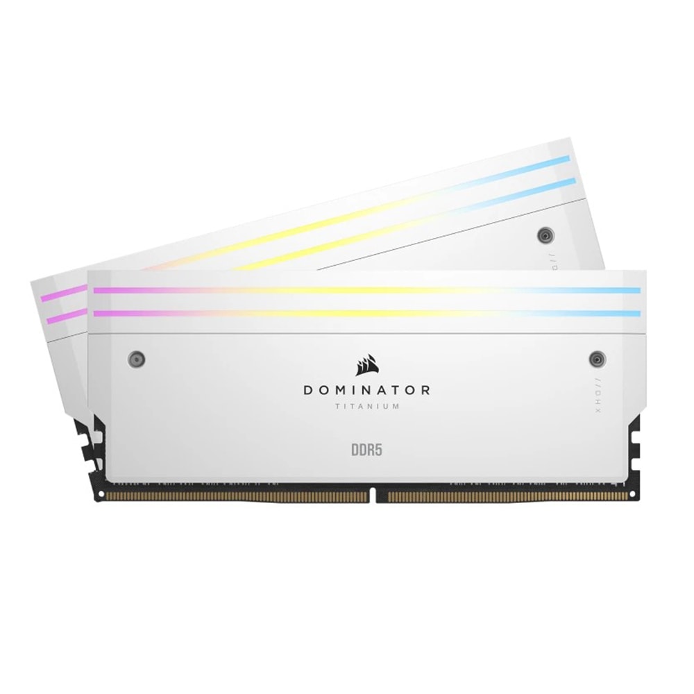 Corsair Dominator Titanium White Rgb 32gb 2x16gb 7200mhz Cl34 Ddr5 Ram Cmp32gx5m2x7200c34w