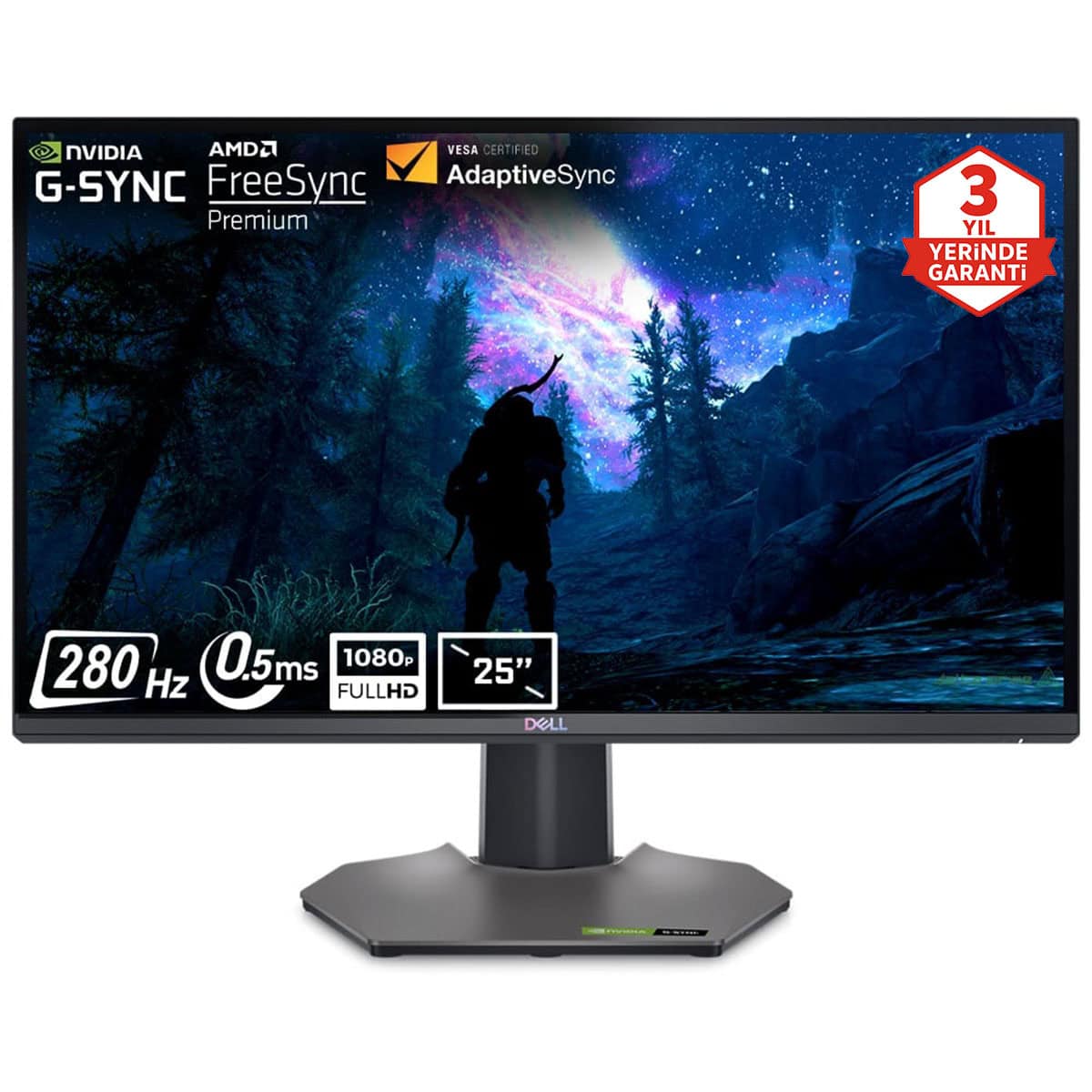 Dell G2524h 25 Inç 280hz 0.5ms Full Hd Adaptive Sync Fast Ips Pivot Gaming Monitör 3 Yıl Yerinde Servis Garantisi 1