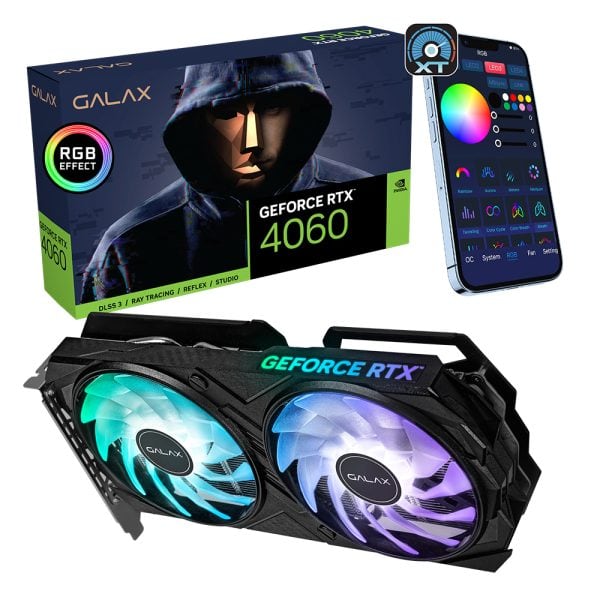 Galax Ex 1 Click Oc Geforce Rtx 4060 8gb Gddr6 128 Bit Dlss 3 Ekran Karti 46nsl8md8mex 9
