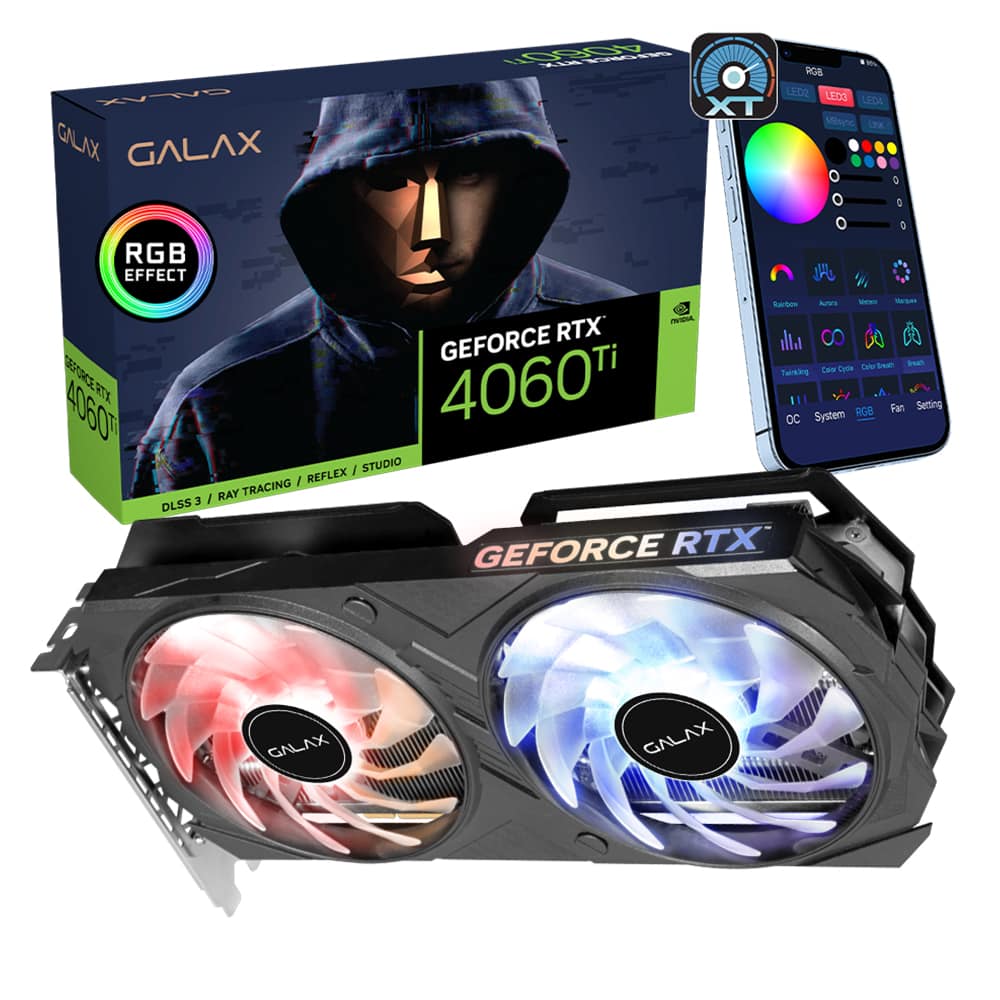 Galax Ex 1 Click Oc Geforce Rtx 4060 Ti 8gb Gddr6 128 Bit Dlss 3 Ekran Karti 46isl8md8aex 11