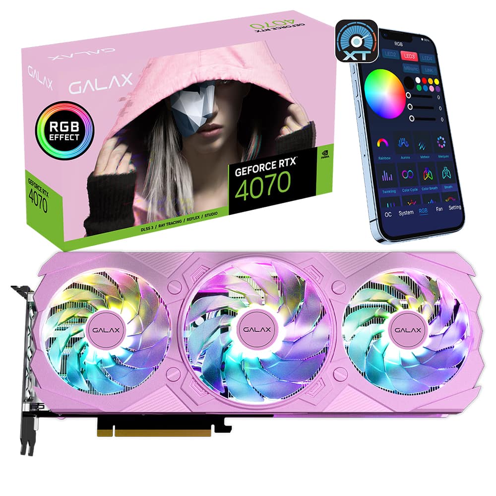 Galax Ex Gamer Pink 1 Click Oc Geforce Rtx 4070 12gb Gddr6x 192 Bit Ekran Karti 47nom7md7lpk 12