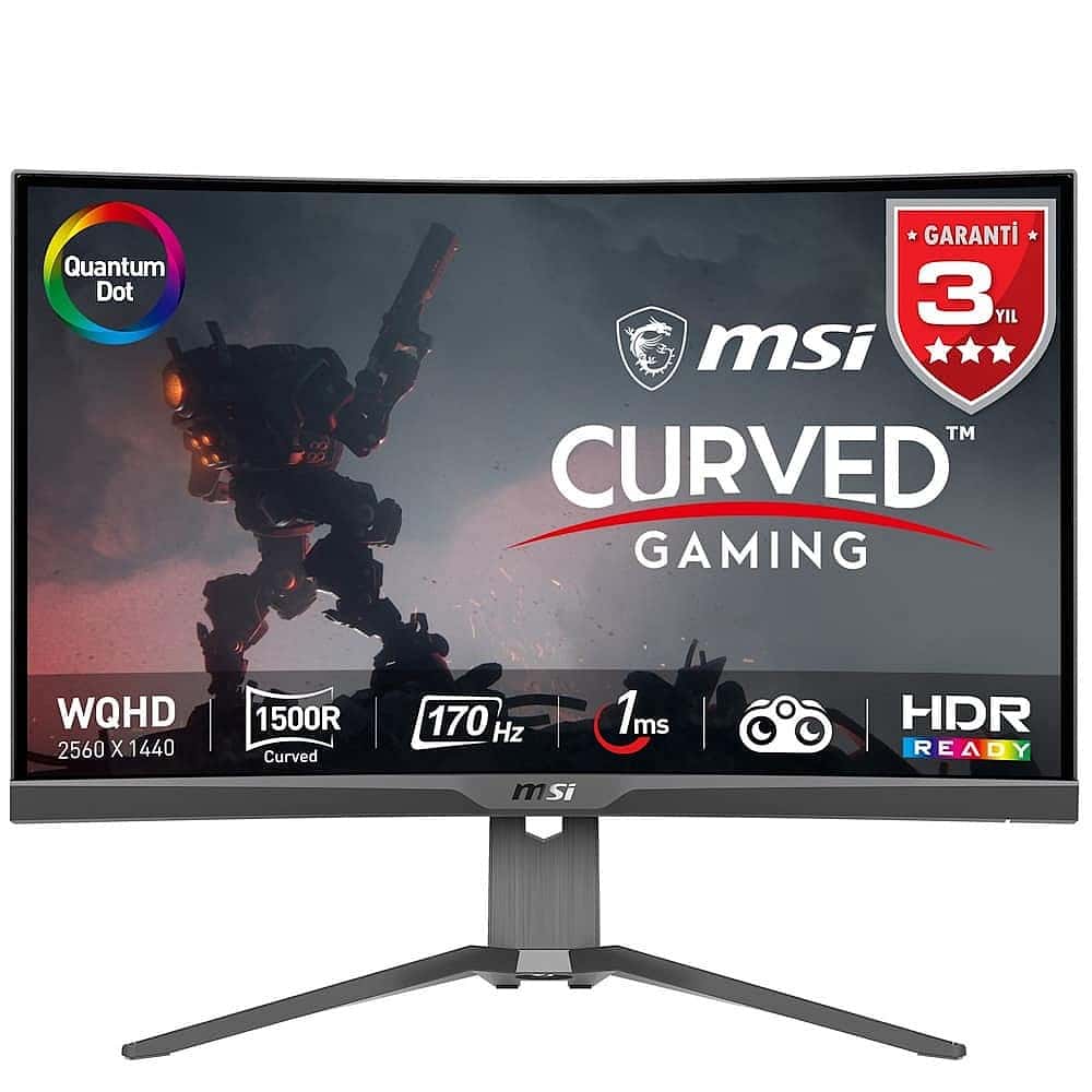 Msi Mag 275cqrf Qd 27 Inc 170hz 1ms Wqhd Adaptive Sync Rapid Va Kavisli Gaming Monitor Y