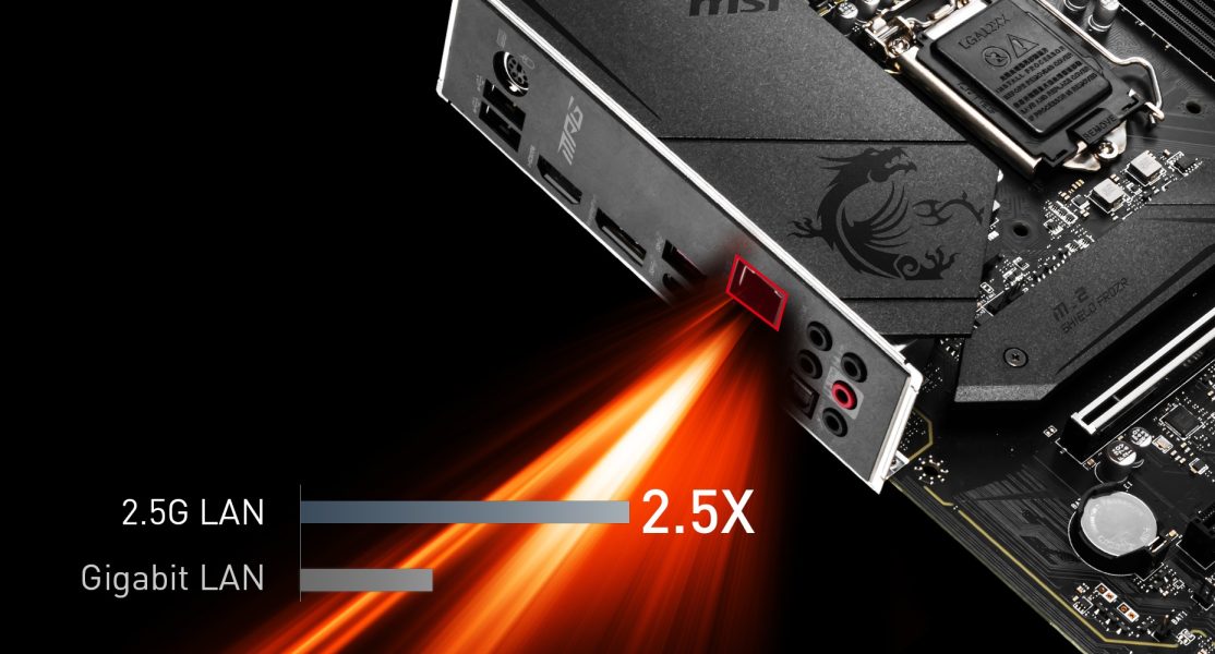 MSI MPG Z490 GAMING PLUS MAXIMIUM DATA TRANSFER WITH 2.5G LAN