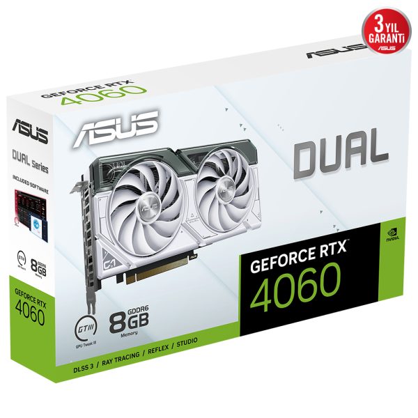 Asus Dual Geforce Rtx 4060 8gb Gddr6 128 Bit Beyaz Dlss 3 Ekran Karti Y16