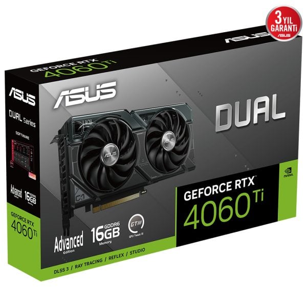 Asus Dual Geforce Rtx 4060 Ti Advanced Edition 16gb Gddr6 128 Bit Dlss 3 Ekran Karti 12