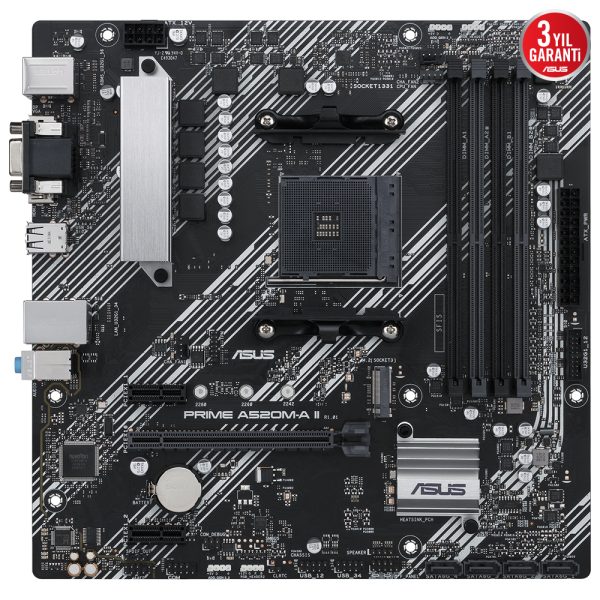 Asus Prime A520m A Ii Csm 4800mhz Oc Ddr4 Soket Am4 M 2 Hdmi Dp Vga Matx Anakart 1