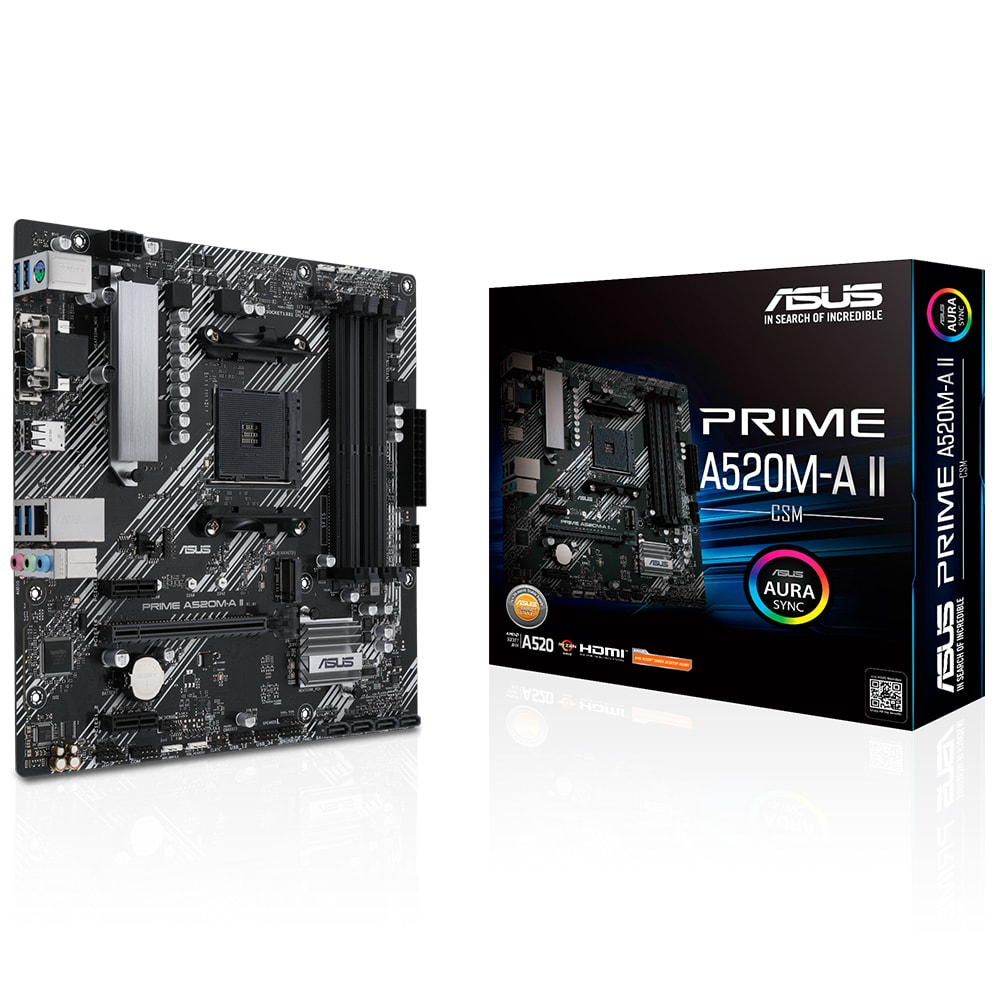 Asus Prime A520m A Ii Csm 4800mhz Oc Ddr4 Soket Am4 M 2 Hdmi Dp Vga Matx Anakart