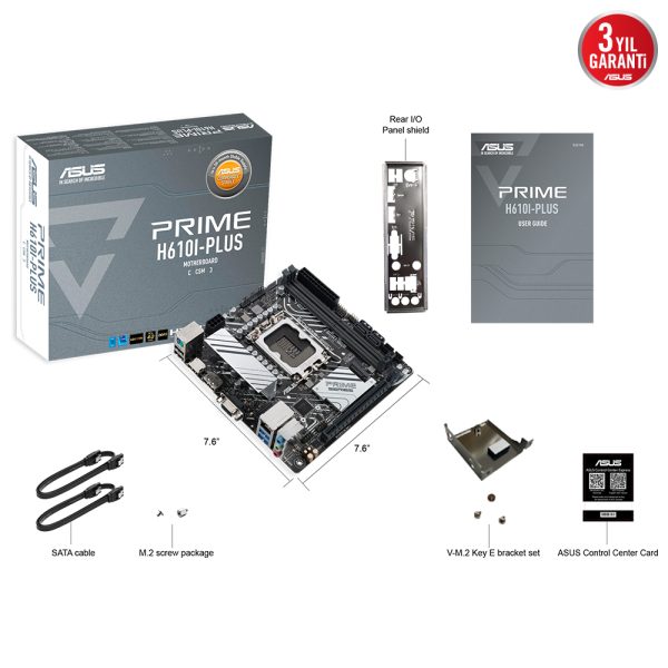 Asus Prime H610i Plus Csm 5600mhz Oc Ddr5 Soket 1700 M 2 Hdmi Dp Vga Mini Itx Anakart 6