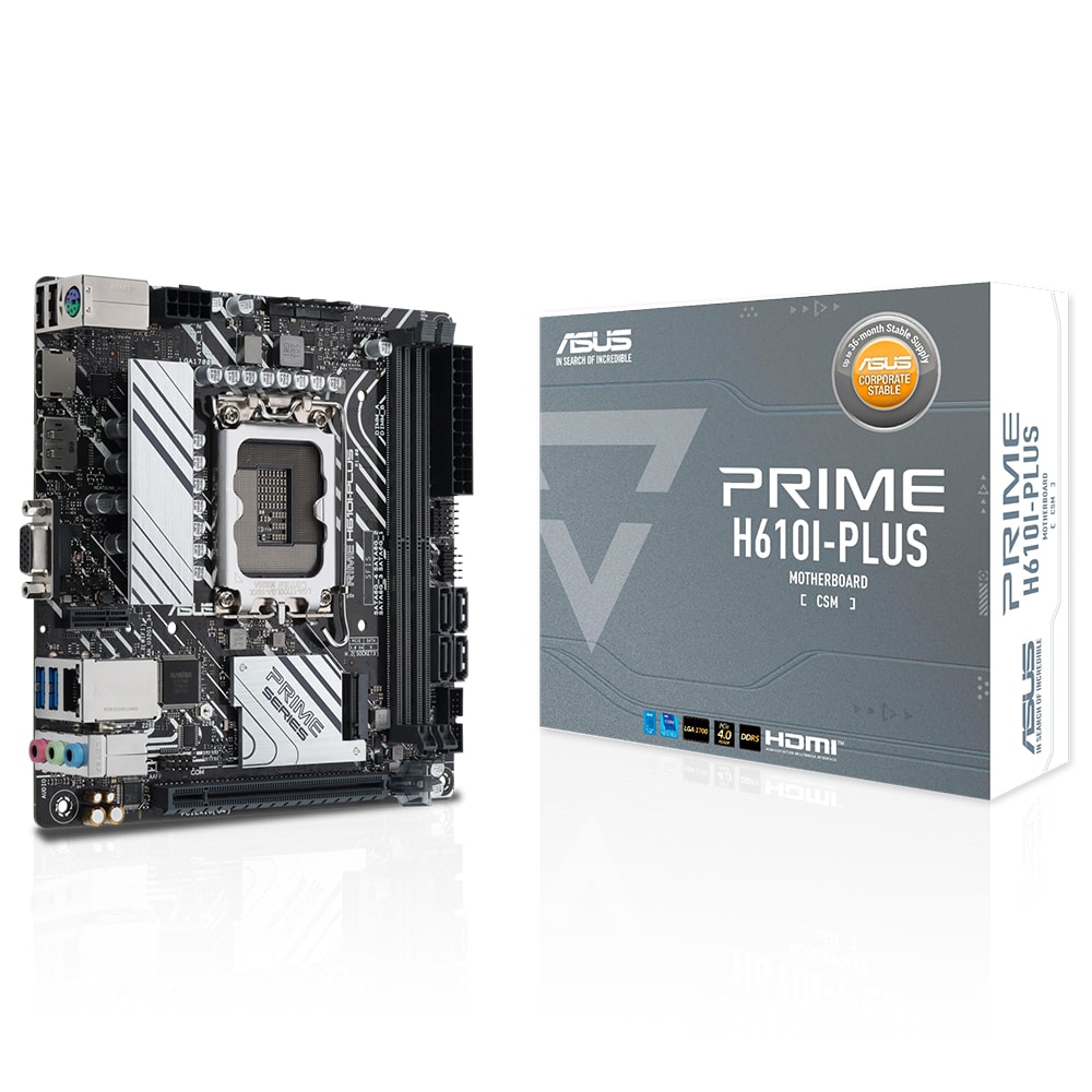 Asus Prime H610i Plus Csm 5600mhz Oc Ddr5 Soket 1700 M 2 Hdmi Dp Vga Mini Itx Anakart