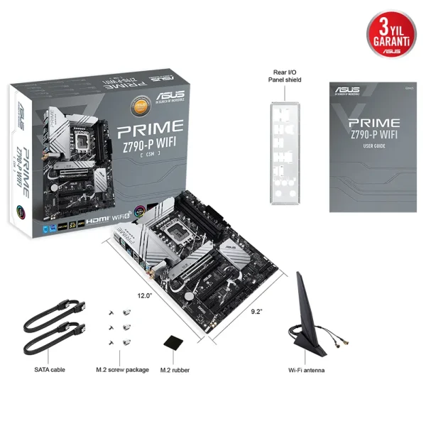 Asus Prime Z790 P Wifi Csm 7200mhz Oc Ddr5 Soket 1700 M 2 Hdmi Dp Atx Anakart Yh12