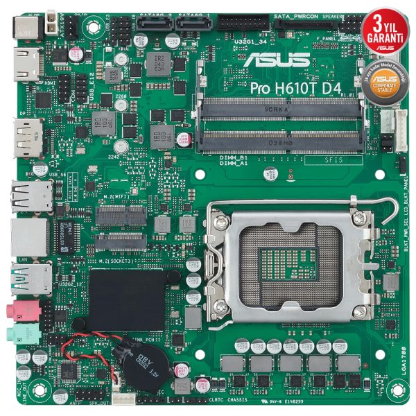 Asus Pro H610t D4 Csm 3200mhz Ddr4 Soket 1700 M 2 Hdmi Dp Mini Itx Anakart 1