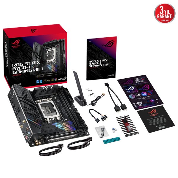 Asus Rog Strix B760 I Gaming Wifi 7600mhz Oc Ddr5 Soket 1700 M 2 Hdmi Dp Mini Itx Anakart 10