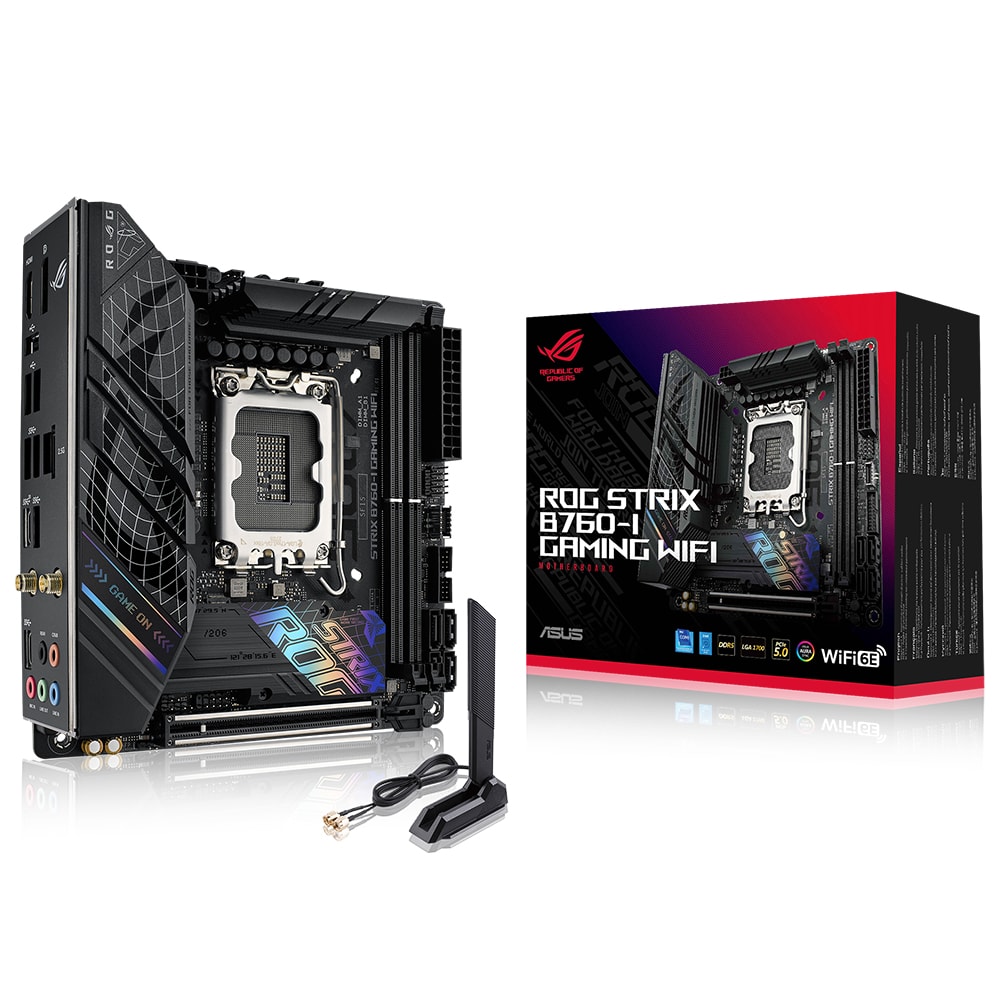 Asus Rog Strix B760 I Gaming Wifi 7600mhz Oc Ddr5 Soket 1700 M 2 Hdmi Dp Mini Itx Anakart