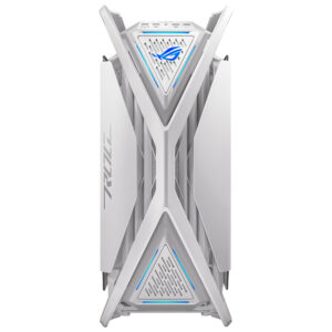 ASUS ROG Strix Hyperion GR701 yüksek kasa, şeffaf temperli cam ve ARGB aydınlatma ile modern tasarım.