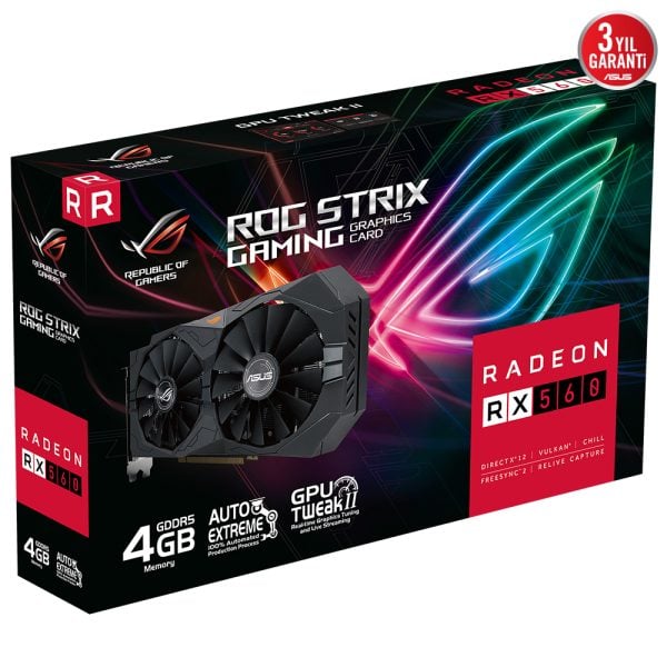 Asus Rog Strix Radeon Rx 560 V2 4gb Gddr5 128 Bit Ekran Karti 7