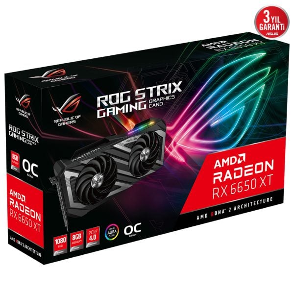 Asus Rog Strix Radeon Rx 6650 Xt Oc 8gb Gddr6 128 Bit Ekran Karti 9