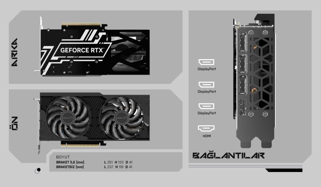 Galax 1 Click Oc Geforce Rtx 4060 Ti 8gb Gddr6 128 Bit Dlss 3 Ekran Karti 46isl8md8coc 2 Yil Birebir Degisim Garantili H8