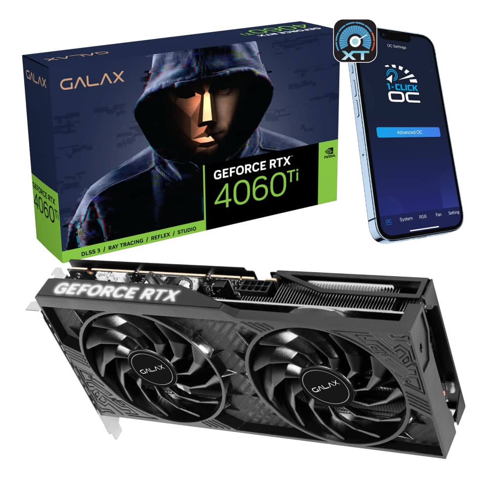 Galax 1 Click Oc Geforce Rtx 4060 Ti 8gb Gddr6 128 Bit Dlss 3 Ekran Karti 46isl8md8coc 2 Yil Birebir Degisim Garantili