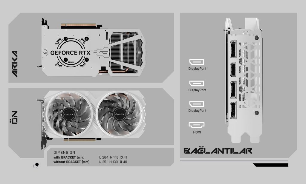 Galax Ex White 1 Click Oc Geforce Rtx 4060 8gb Gddr6 128 Bit Dlss 3 Ekran Karti 46nsl8md8nwe 2 Yil Birebir Degisim Garantili H8