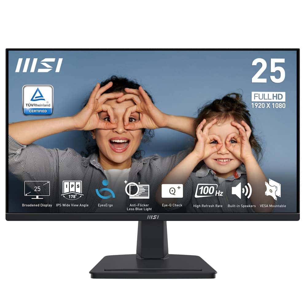 Msi Pro Mp251 24 5 Inc 100hz 1ms Full Hd Adaptive Sync Ips Monitor