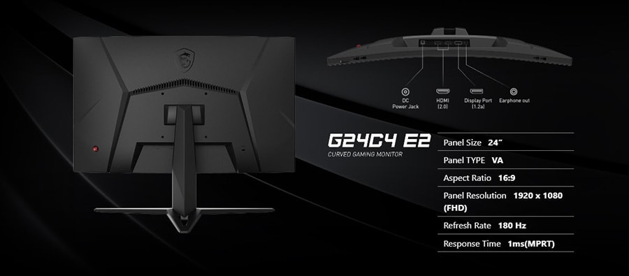 MSI G24C4 E2 23.6 inç 180Hz 1Ms Curved Adaptive Sync Full HD VA Gaming Monitör