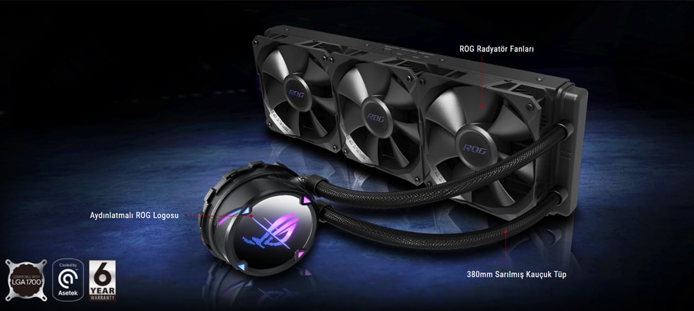 ROG STRIX LC II 360 Asus Rog Strix LC II 360 Aura V2 RGB Sıvı Soğutucu a3