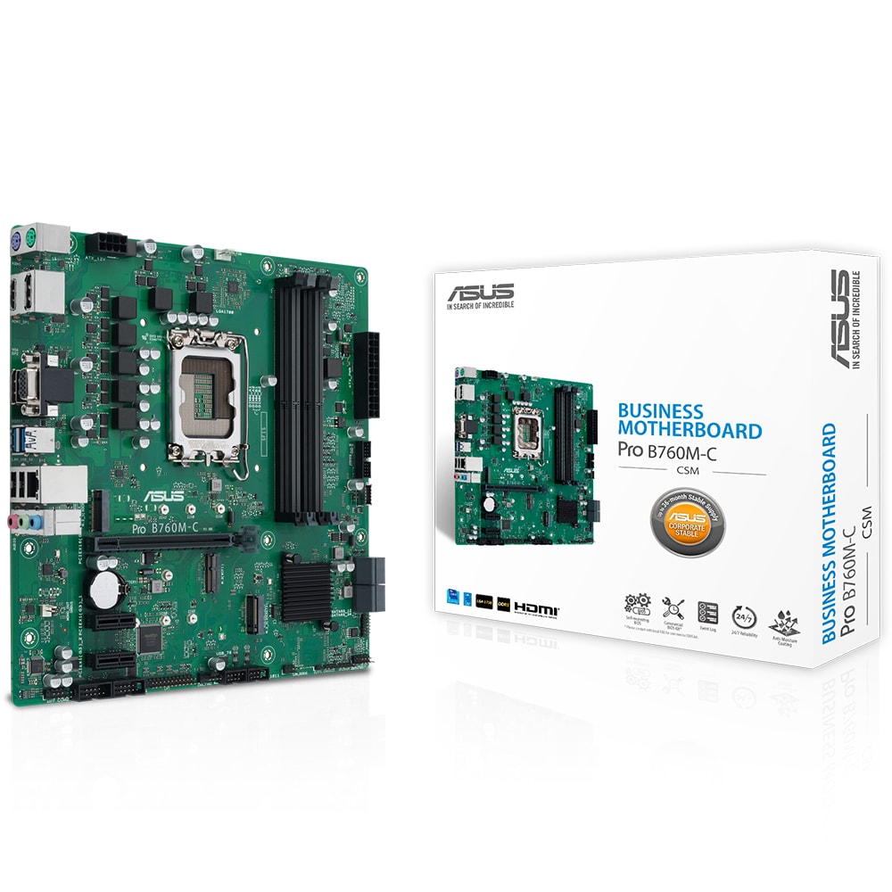 Asus Pro B760m C Csm 6200mhz Oc Ddr5 Soket 1700 M 2 Hdmi Dp Vga Matx Anakart