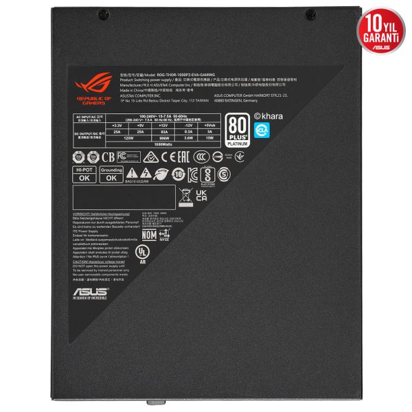 Asus Rog Thor 1000w Platinum Ii Eva Edition 1000w 80 Platinum Full Moduler 135mm Fanli Guc Kaynagi 13
