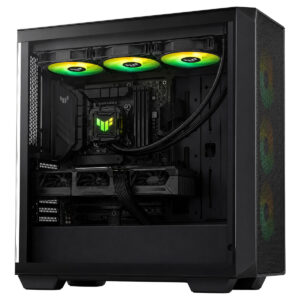 Yüksek performanslı gaming bilgisayar kasası iç tasarımı, RGB aydınlatmalı fanlar ve gelişmiş soğutma sistemiyle donatılmış.
