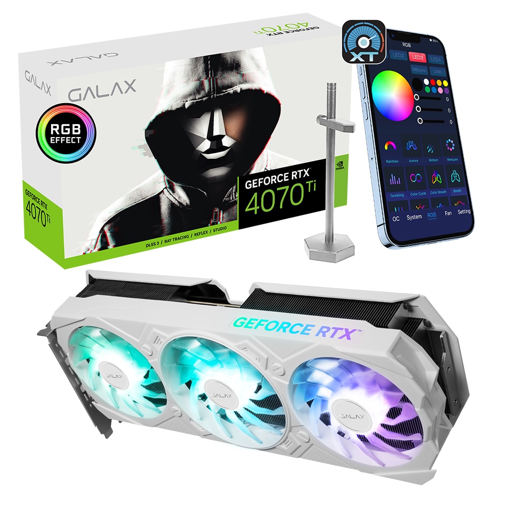Galax Ex Gamer White 1 Click Oc V2 Rtx 4070 Ti 12gb Gddr6x 192 Bit Dlss 3 Ekran Karti 47iom7md9bdw 2 Yil Birebir Degisim Garantili