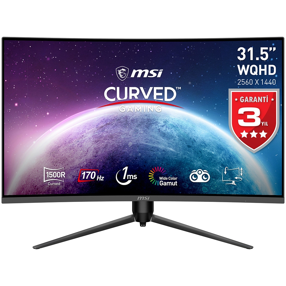 Msi G32cq5p 31 5 Inc 170 Hz 1ms Wqhd Adaptive Sync Va Kavisli Gaming Monitor Yh1