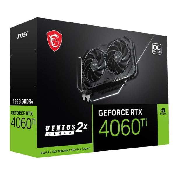 Msi Geforce Rtx 4060 Ti Ventus 2x Black 16gb Oc Gddr6 128 Bit Dlss 3 Ekran Karti 8