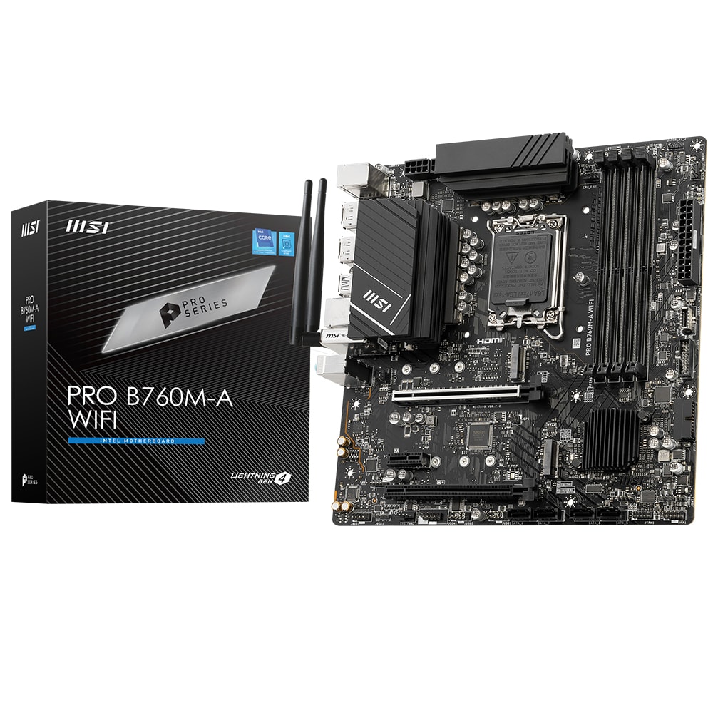 Msi Pro B760m A Wifi 6800mhz Oc Ddr5 Soket 1700 M 2 Hdmi Dp Matx Anakart