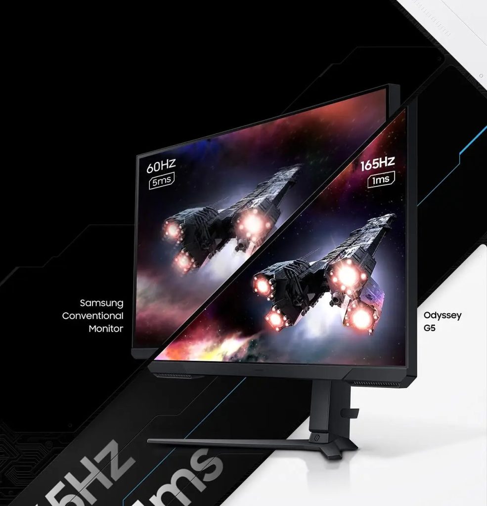 Samsung Odyssey G5 Ls27cg510euxuf 27 Inc 165 Hz 1ms Wqhd Freesync Premium Va Gaming Monitor H3
