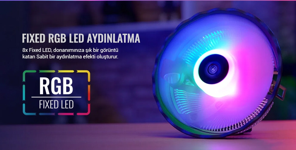 Aerocool Air Frost Plus Amd Intel Frgb 12cm Islemci Sogutucu Ae Cc Afp Frgb H3