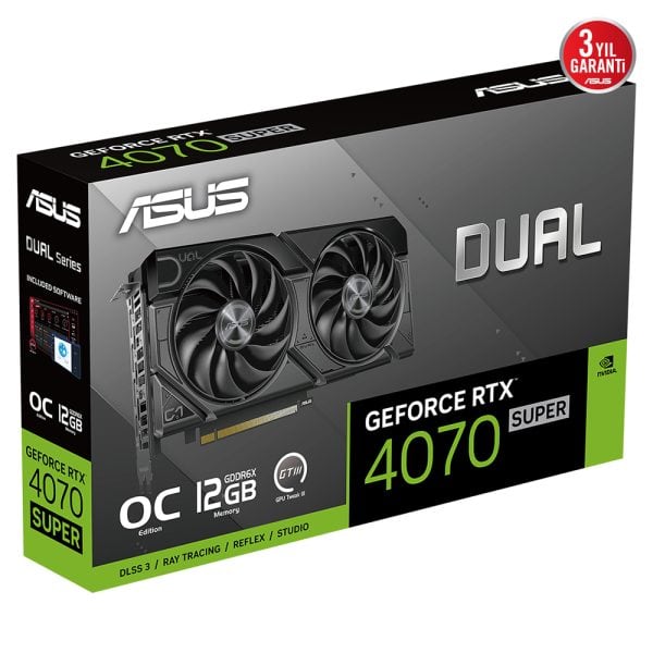 Asus Dual Geforce Rtx 4070 Super Evo Oc 12gb Gddr6x 192 Bit Dlss 3 Ekran Karti Yh14