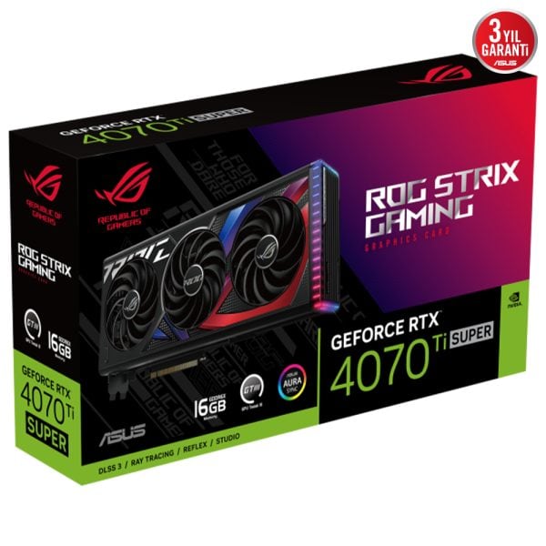 Asus Rog Strix Geforce Rtx 4070 Ti Super 16gb Gddr6x 256 Bit Dlss 3 Ekran Karti 12